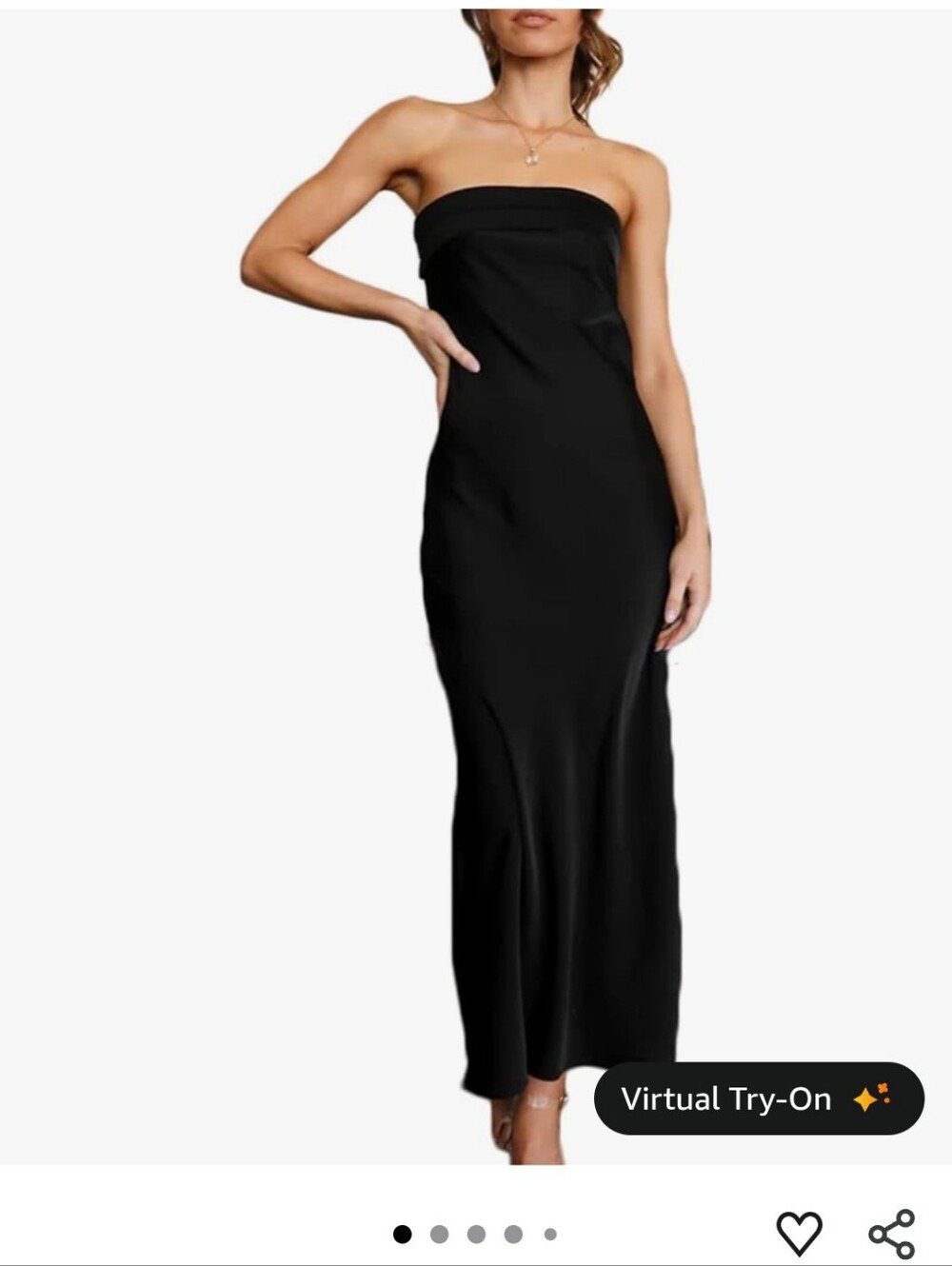 Womens Silk Strapless Dress Small